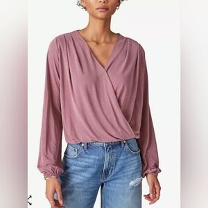 Women's Lucky Brand Wrap Top,‎ Mauve, Size Small, Pre-Owned